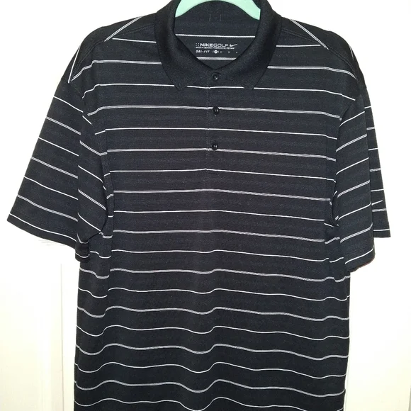 Nike Golf Dri-Fit Short Sleeve Striped Polo Shirt Men's sz Medium. - Picture 1 of 5